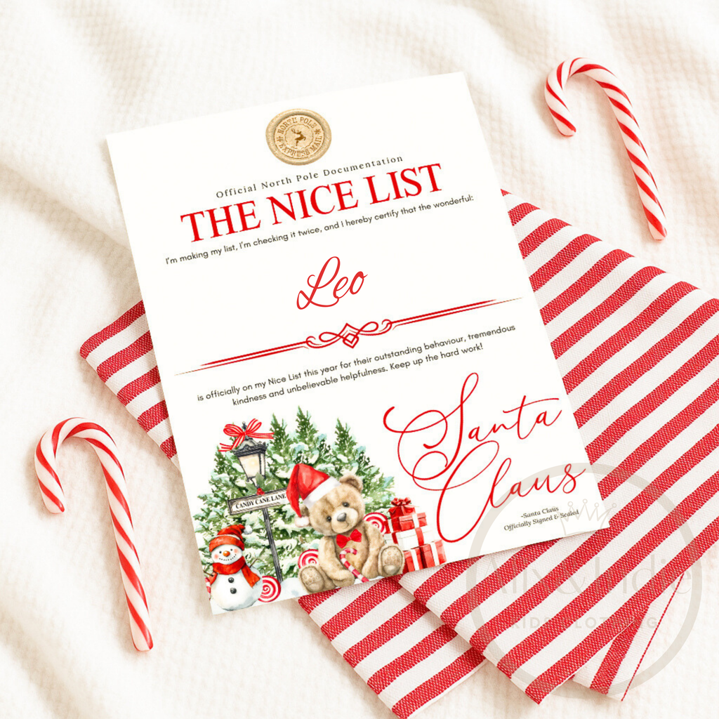 Candy Cane Santa Letters - Includes Envelope