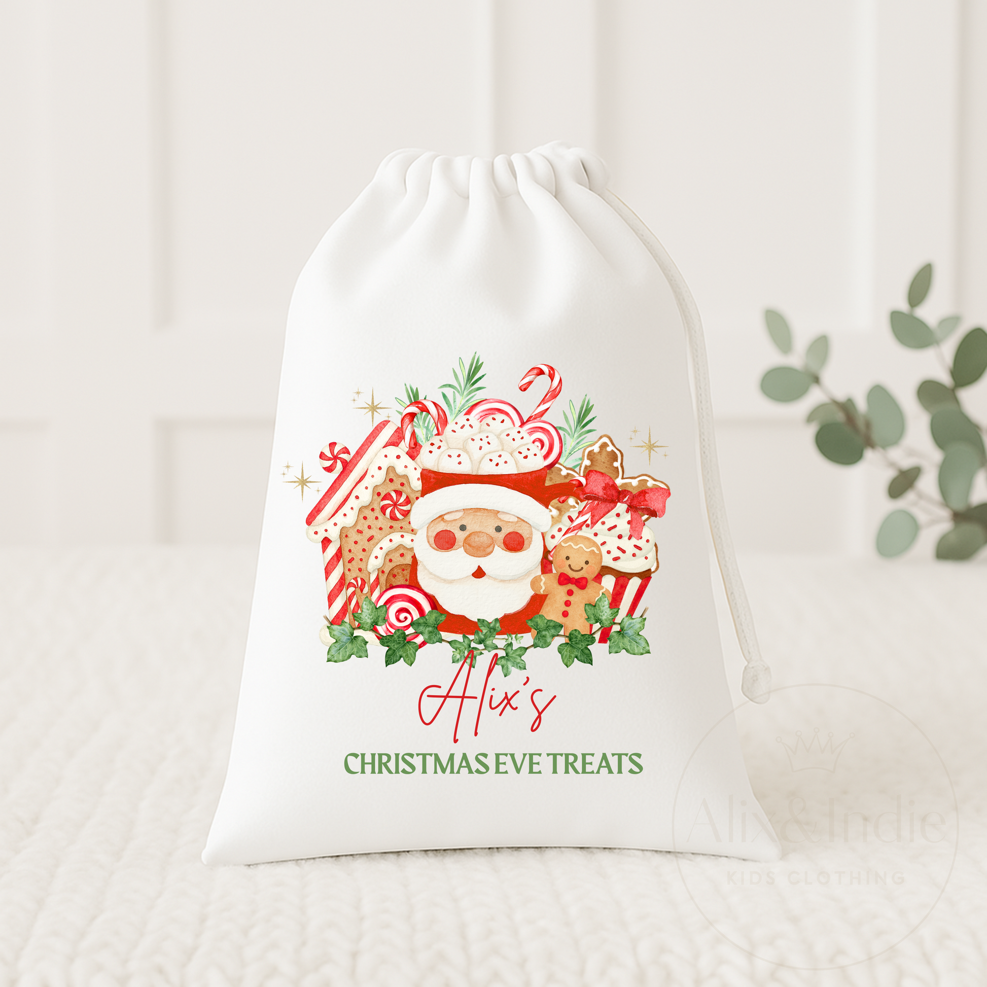 Drawstring Bag Small - Christmas Eve Treats