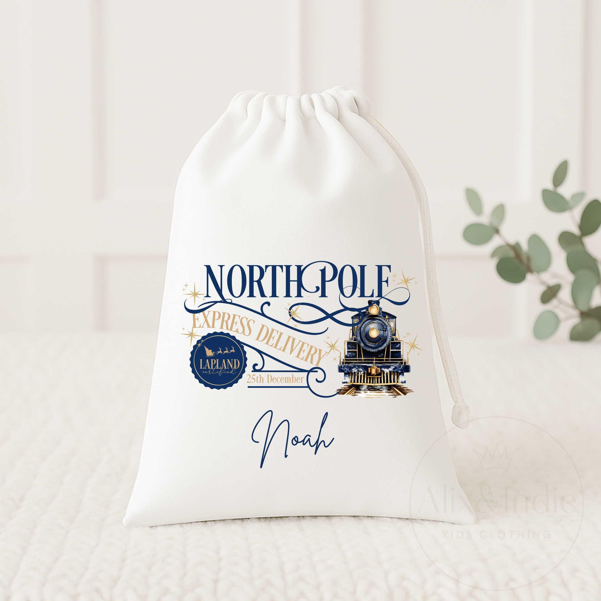Drawstring Bag Small - North Pole Blue