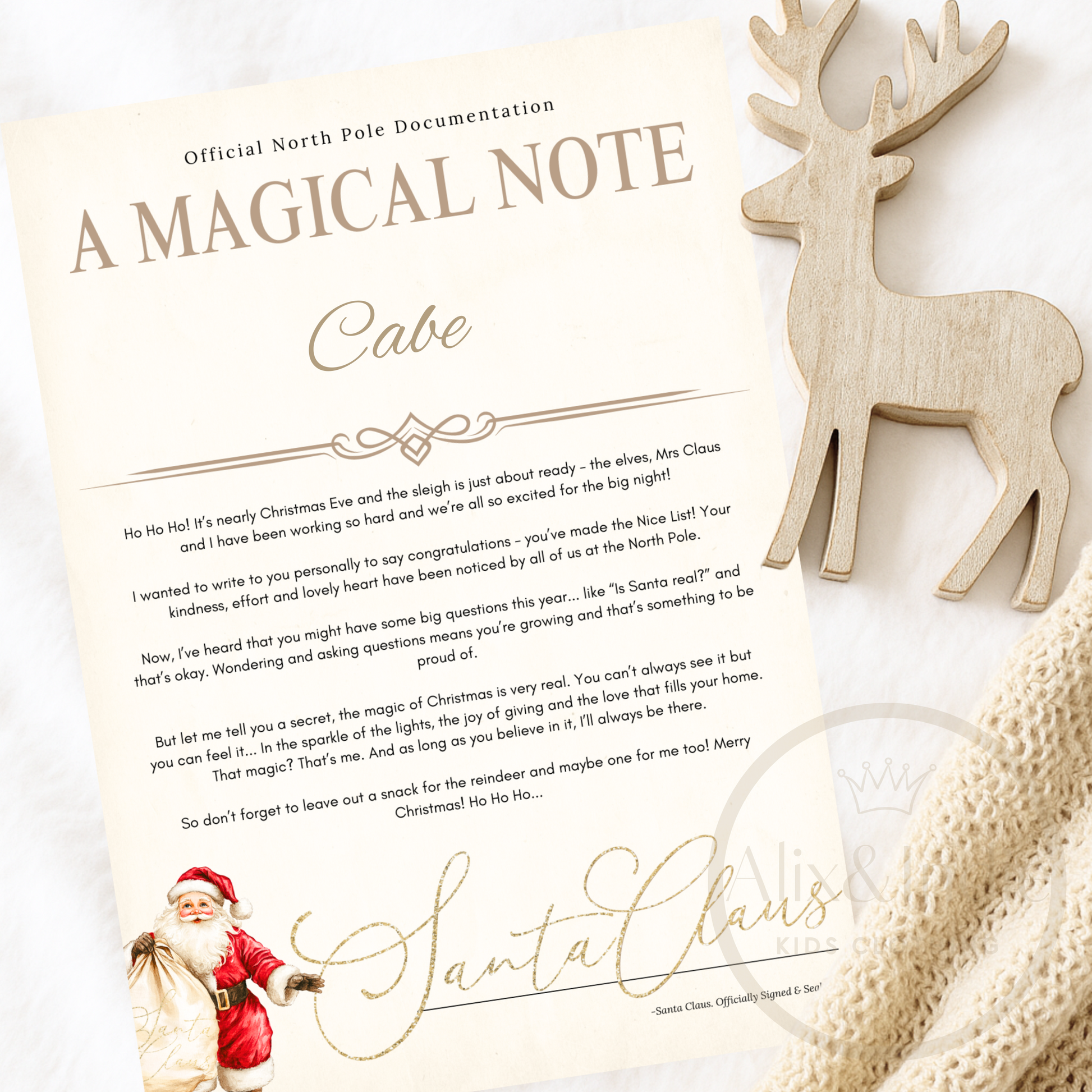 Traditional Santa Letters - Includes Envelope