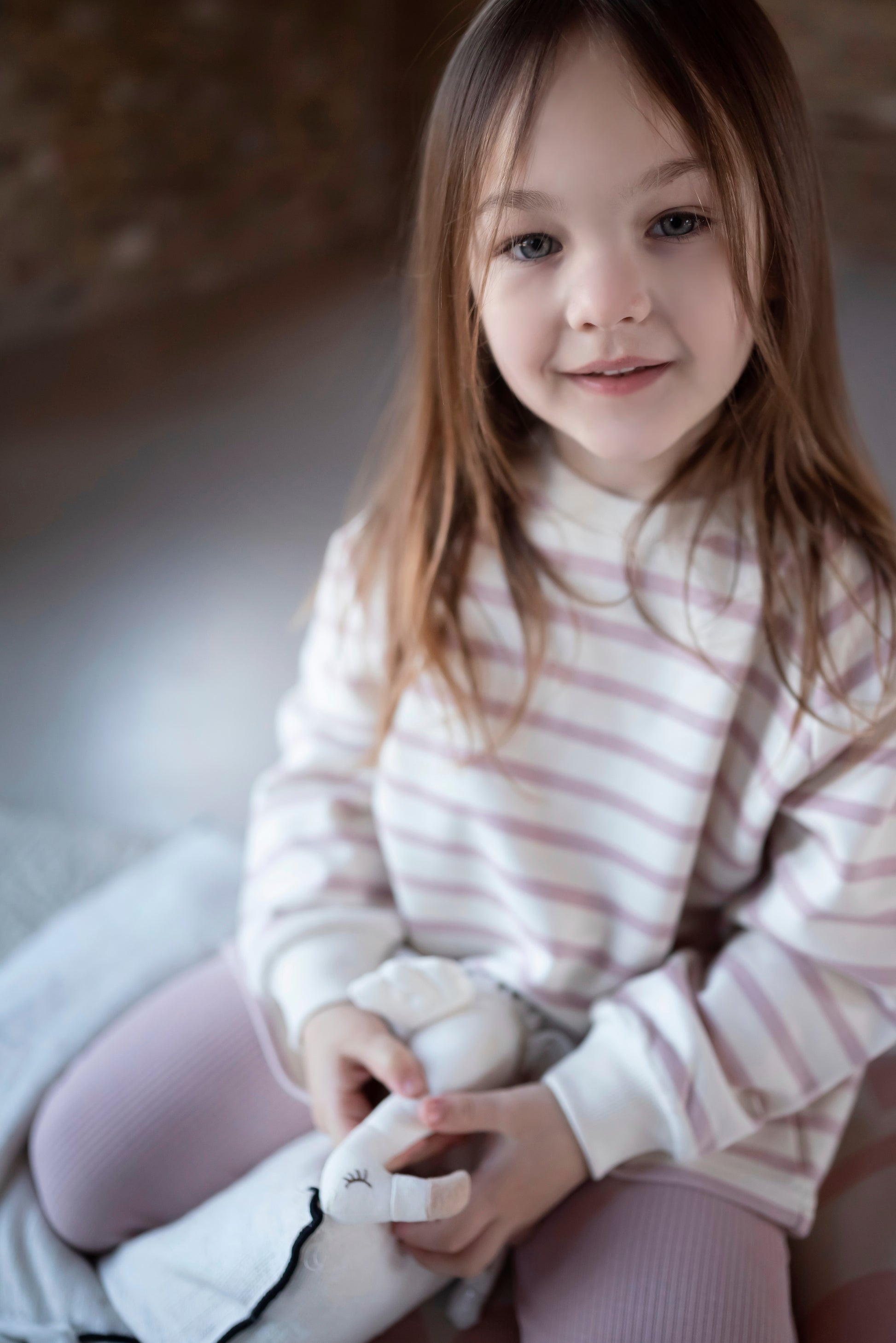 LP&S London - Cotton Sweatshirt Dusky Pink Stripe