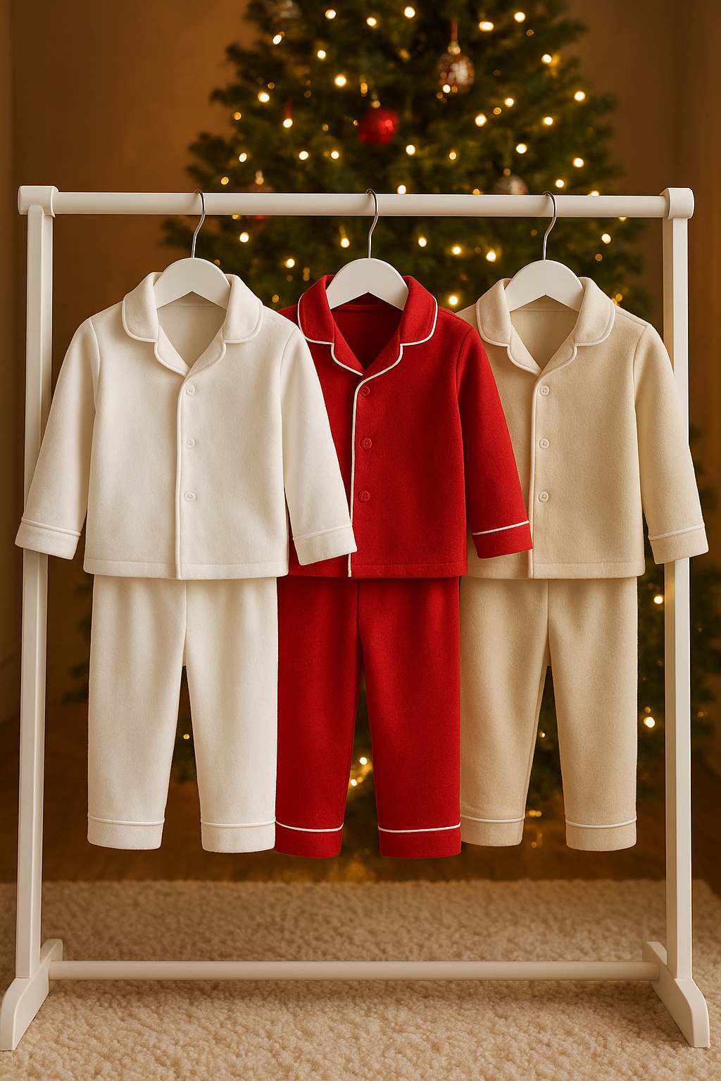 Kids Brushed Cotton Santa Pyjamas