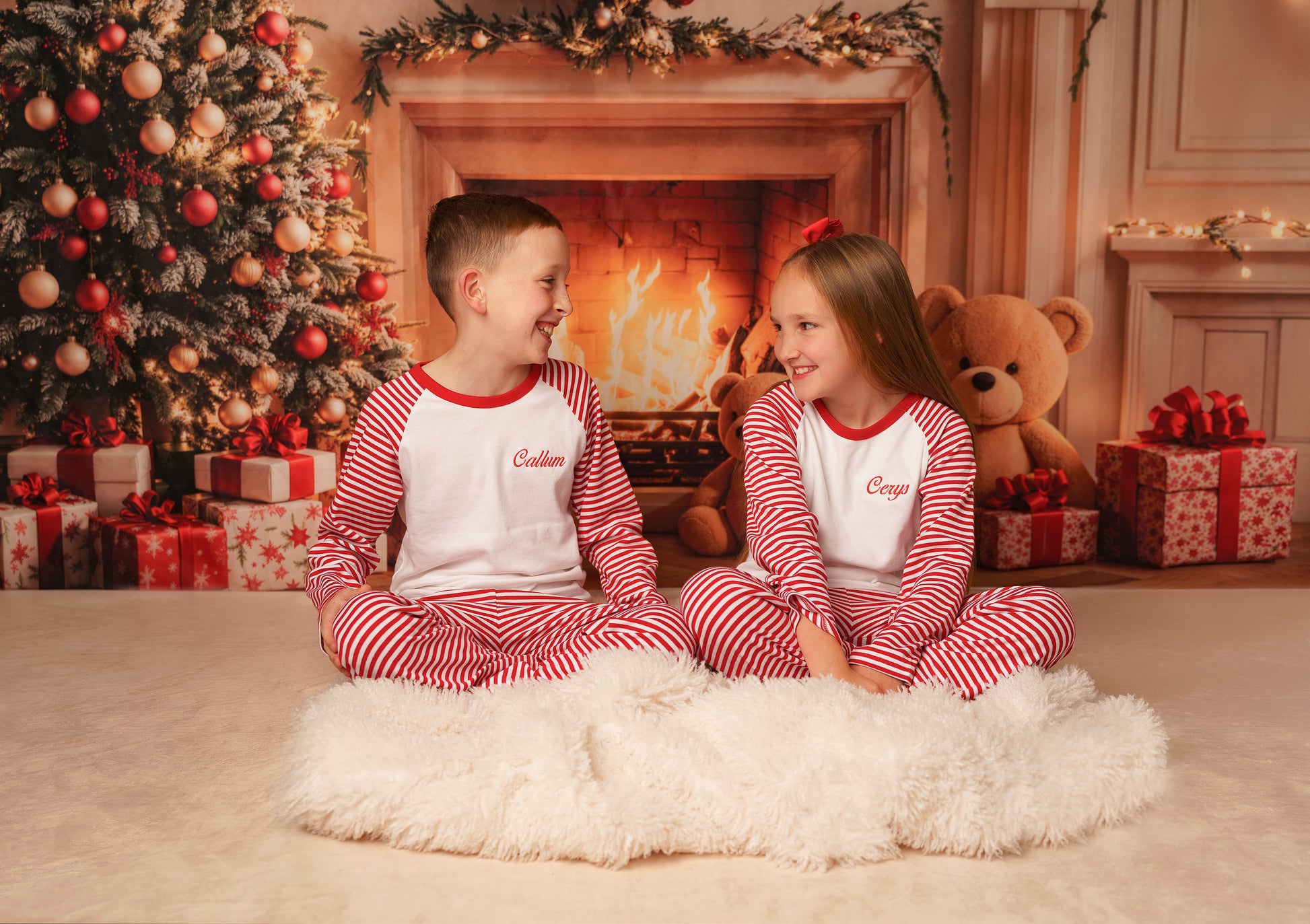Kids Candy Stripe Christmas Pyjamas
