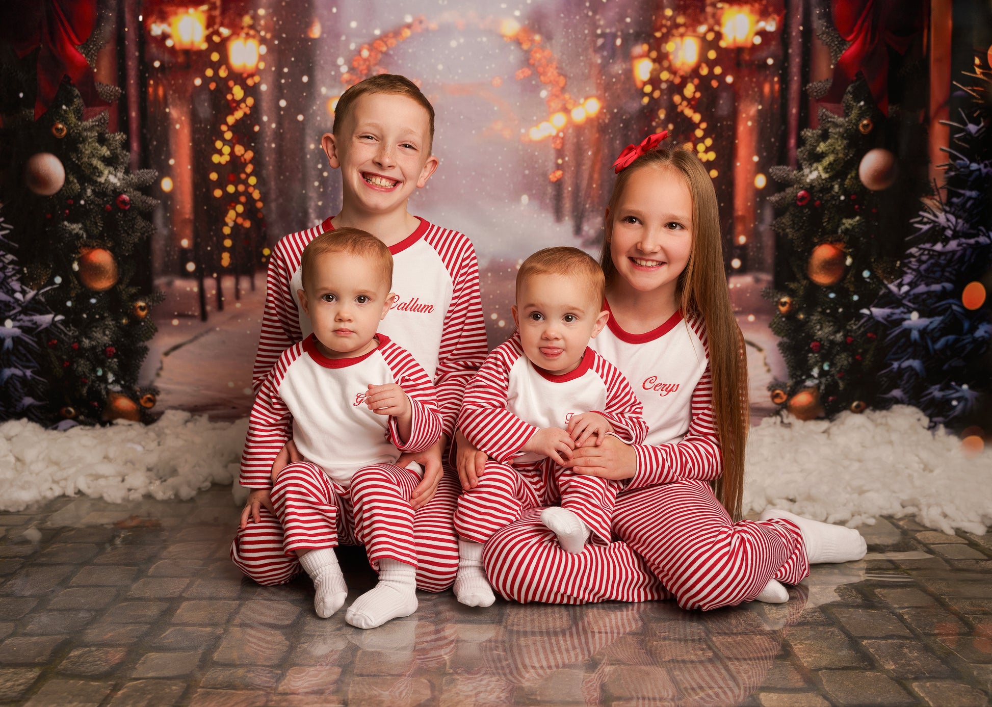 Kids Candy Stripe Christmas Pyjamas