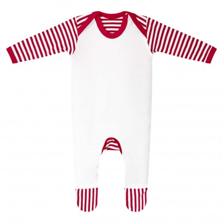 Candy Stripe Embroidered Romper